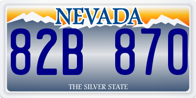 NV license plate 82B870