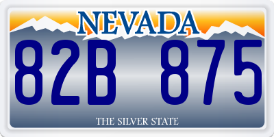 NV license plate 82B875