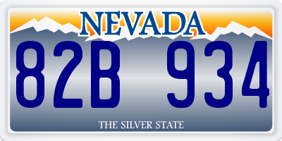 NV license plate 82B934