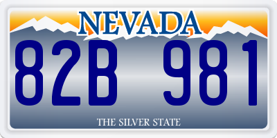 NV license plate 82B981