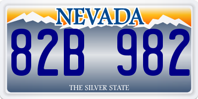 NV license plate 82B982