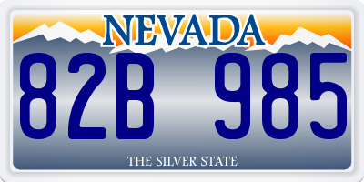 NV license plate 82B985