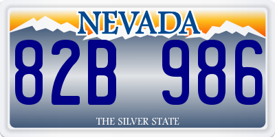 NV license plate 82B986