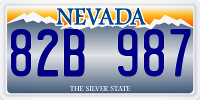 NV license plate 82B987