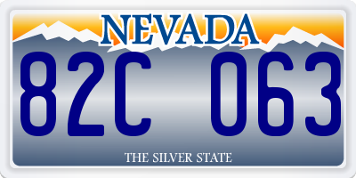 NV license plate 82C063