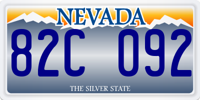 NV license plate 82C092