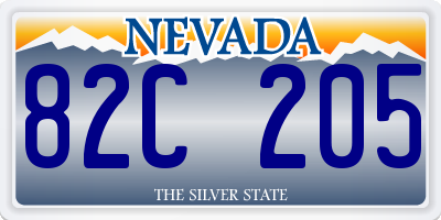 NV license plate 82C205