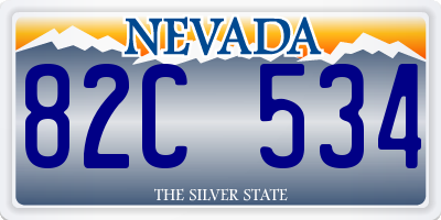 NV license plate 82C534