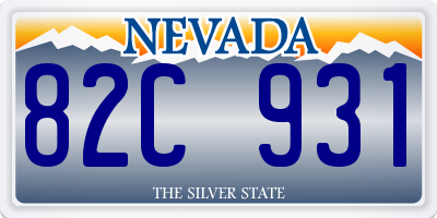 NV license plate 82C931