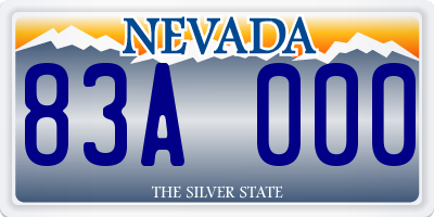 NV license plate 83A000