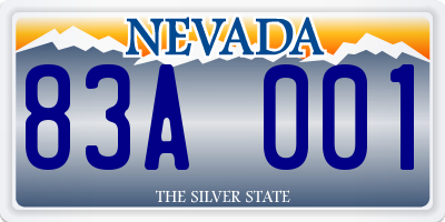 NV license plate 83A001