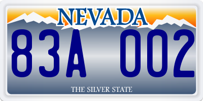 NV license plate 83A002