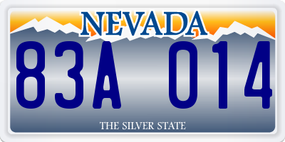 NV license plate 83A014