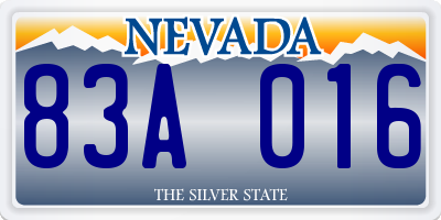 NV license plate 83A016