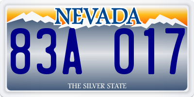 NV license plate 83A017