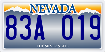 NV license plate 83A019