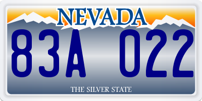 NV license plate 83A022