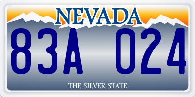 NV license plate 83A024