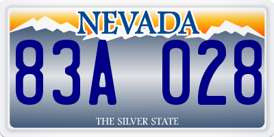 NV license plate 83A028