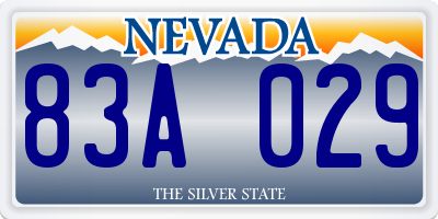 NV license plate 83A029