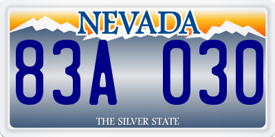 NV license plate 83A030