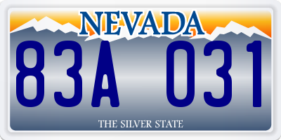 NV license plate 83A031