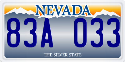 NV license plate 83A033