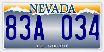 NV license plate 83A034