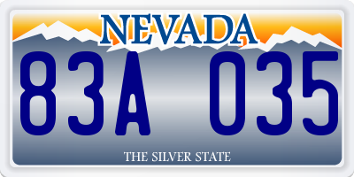 NV license plate 83A035