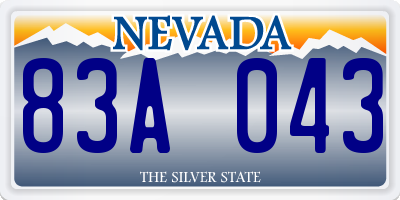 NV license plate 83A043