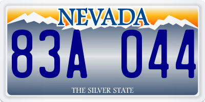 NV license plate 83A044