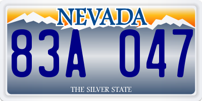 NV license plate 83A047