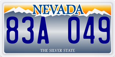 NV license plate 83A049