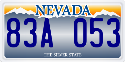NV license plate 83A053