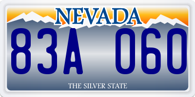 NV license plate 83A060