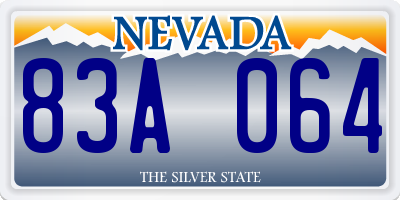 NV license plate 83A064