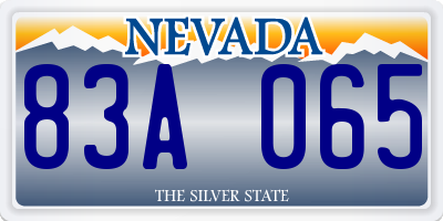 NV license plate 83A065