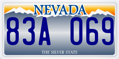 NV license plate 83A069