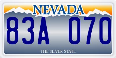 NV license plate 83A070