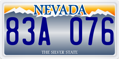 NV license plate 83A076