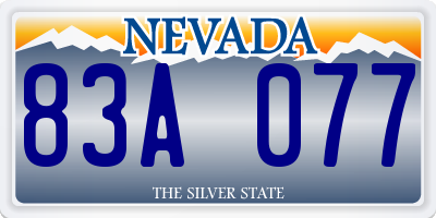 NV license plate 83A077