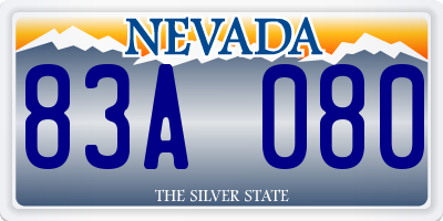 NV license plate 83A080