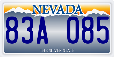 NV license plate 83A085