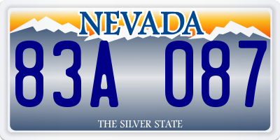 NV license plate 83A087