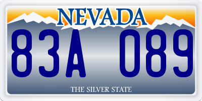 NV license plate 83A089