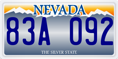 NV license plate 83A092
