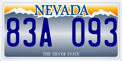 NV license plate 83A093