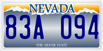 NV license plate 83A094