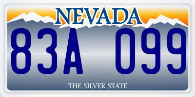 NV license plate 83A099