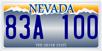 NV license plate 83A100
